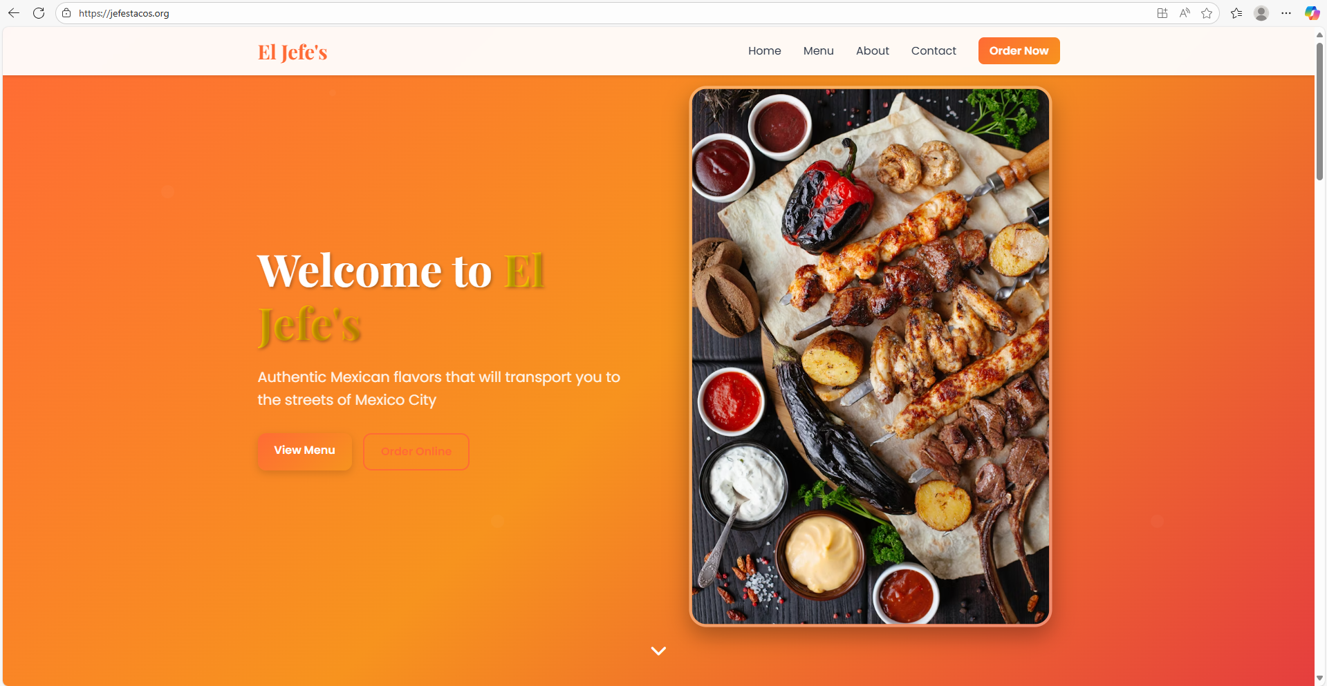 El Jefe's Tacos website preview